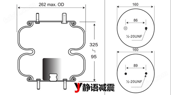 cd325-262双囊式缓冲式空气弹簧参数图
